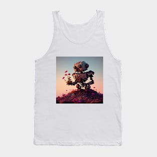 Cute robot picking up a flowers for her wife v1 Tank Top